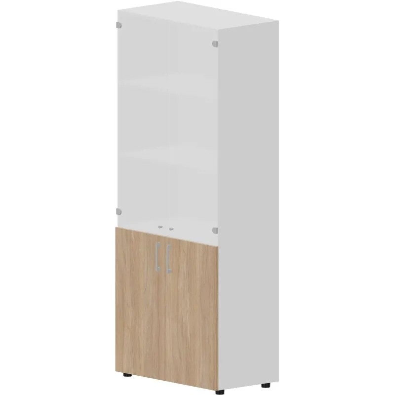 Шкаф Artwood для документов 80х44х195,2мат.ст.дв Белый/Дуб св OMHS834BLBLOW