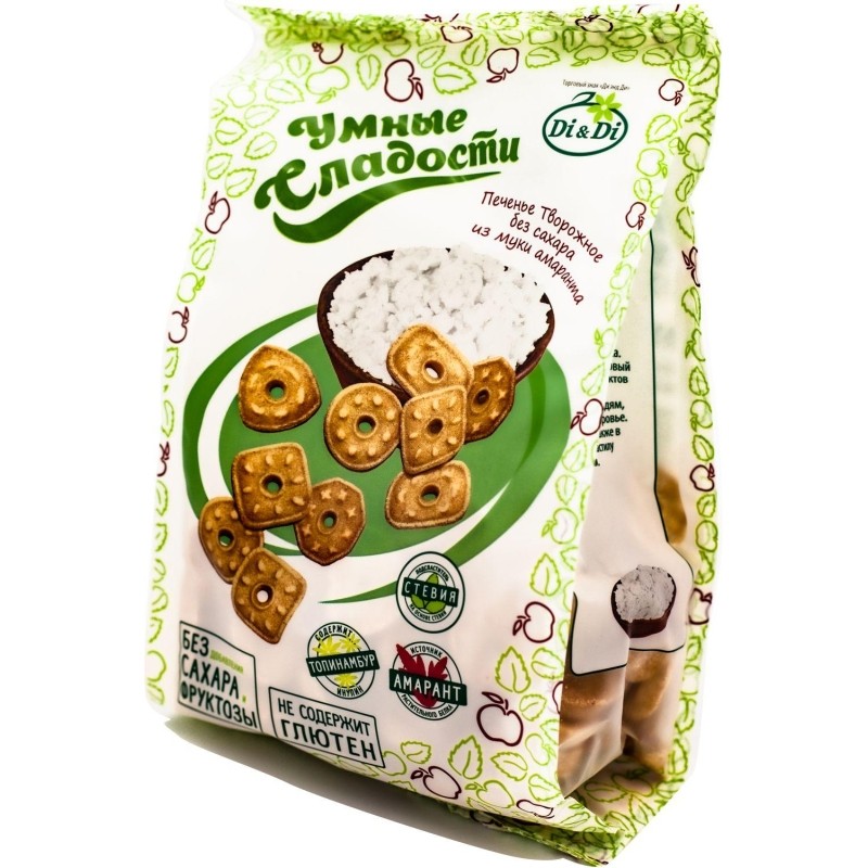Печенье Умные сладости Di&amp;Di творожное без сахара, 160г