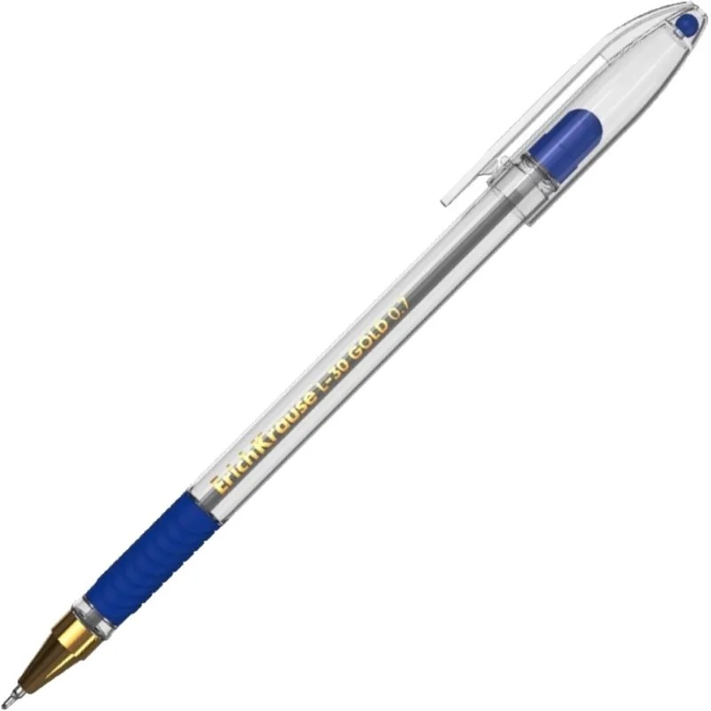 Ручка шариковая неавтомат. ErichKrause L-30 Gold Super Gl,дш.0,7,син,61041