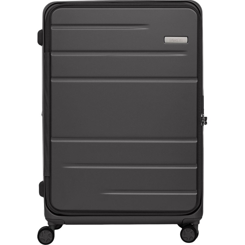 Чемодан 4-х колесный 100% поликарбонат, FABRETTI,53X78X31,серый,EN1030-28-3