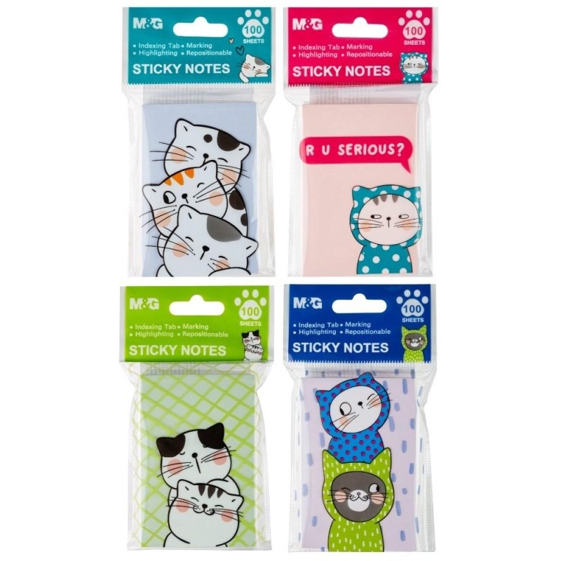 Стикеры с клеевым краем M&amp;G So Many Cats, 76x51мм, 100 л, в ассорт