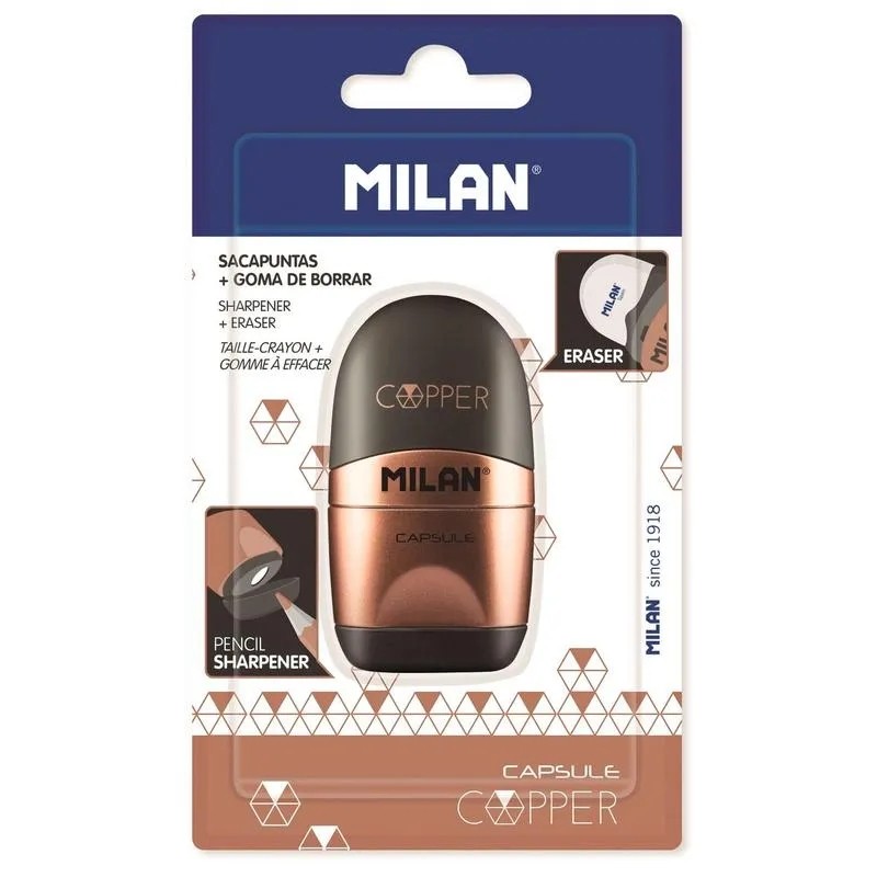 Ластик-точилка MILAN BYM10379 с европодвесом