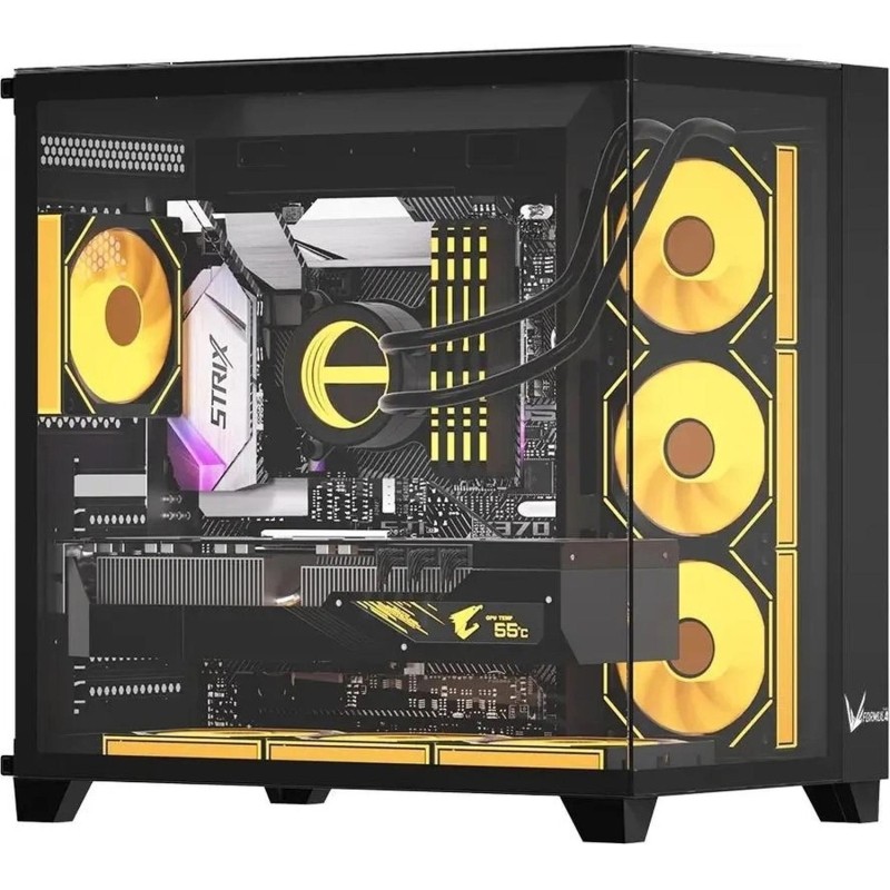 Корпус Formula (CRYSTAL Z9 FLOE B)черн. без БП ATX 2xUSB3.0 audio bott PSU