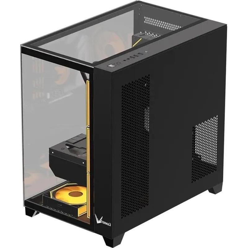 Корпус Formula (CRYSTAL Z9 FLOE B)черн. без БП ATX 2xUSB3.0 audio bott PSU