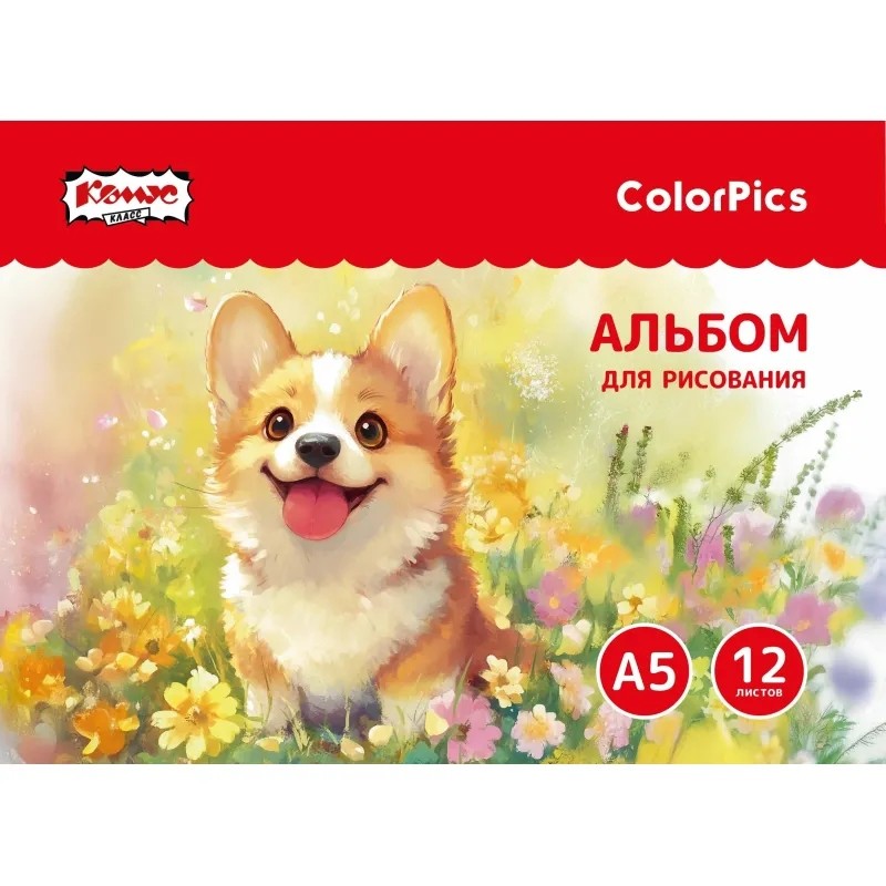 Альбом для рисования Комус Класс ColorPics, А5, 12 листов, скрепка в асс