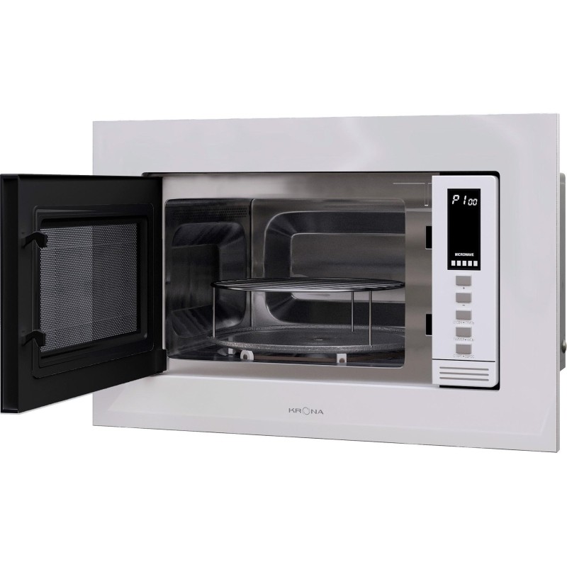Встраиваемая микроволновая печь KRONA LAUNE 60 WH DOTS K, глуб.30см, белая