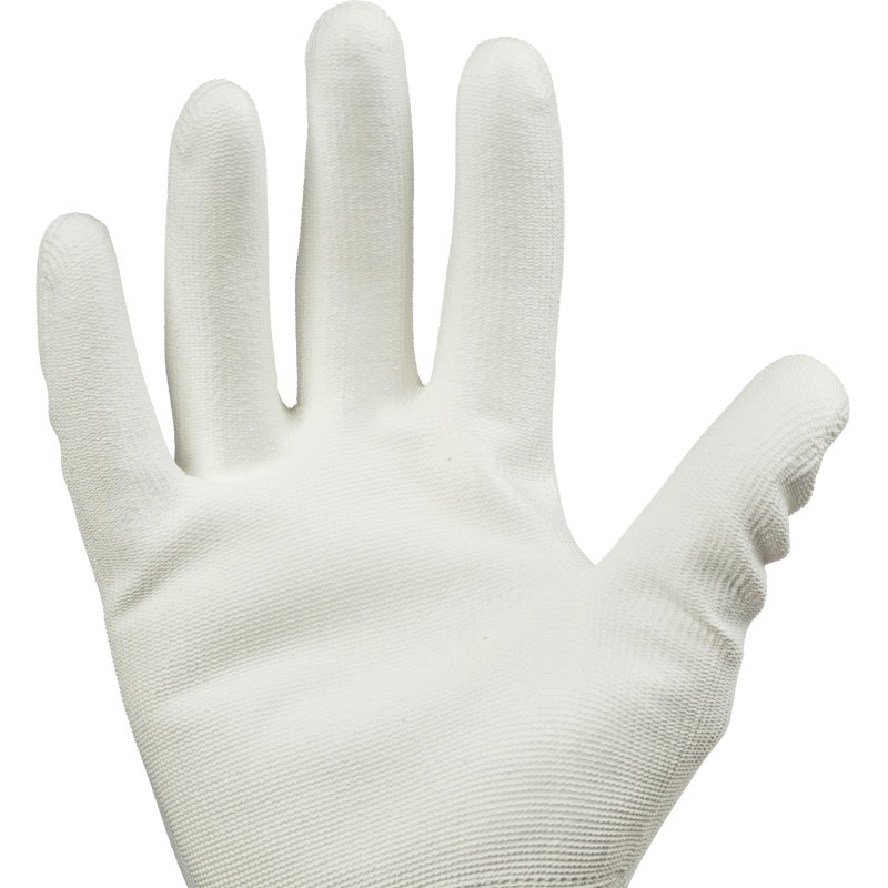 Перчатки защитные нейлон Gward White PU1001 с п/у покрытием р.8 (12 пар/уп)