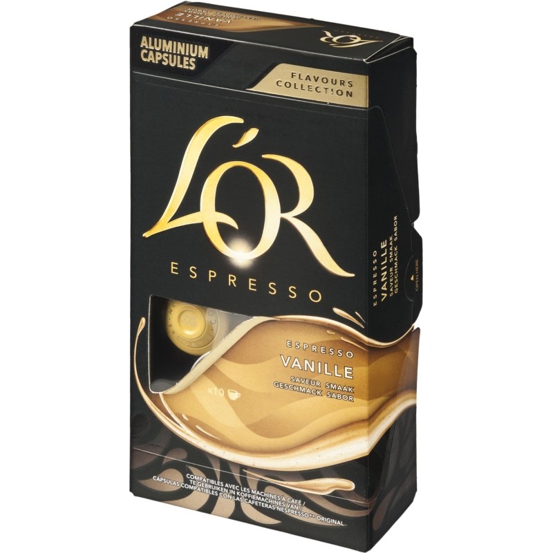 Кофе в капсулах L&#039;OR Espresso Vanilla натуральный жареный молотый 10шт/уп