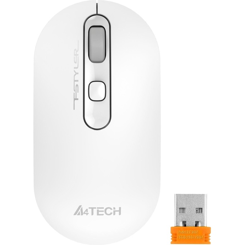 Мышь компьютерная A4Tech Fstyler FG20S белый/серый 2000dpi/WLS/3but