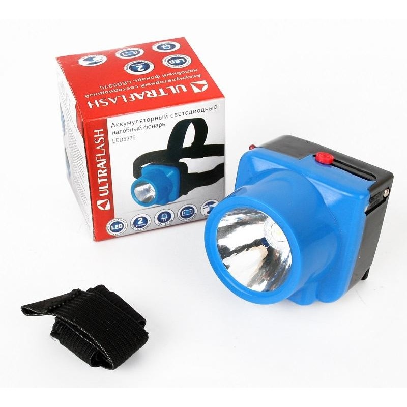 Фонарь налобный Ultraflash LED5375 (аккум.220В, 1В