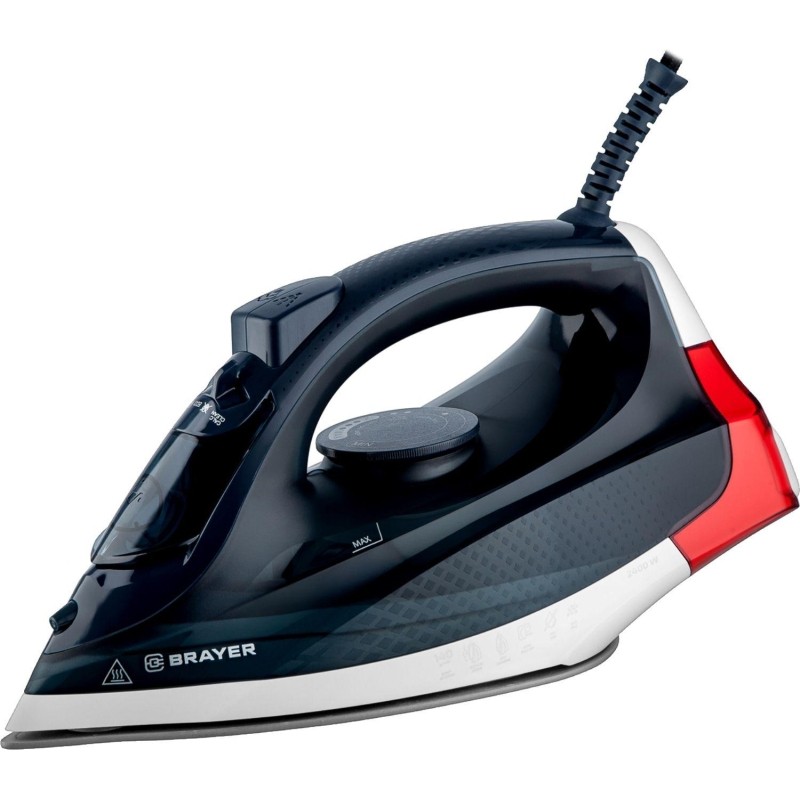 Утюг BRAYER 4018BR,2400Вт,паровой,керамич,пар140г/мин,автооткл,350мл