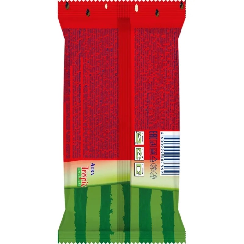Салфетки влажные освежающие AURA TROPIC COCKTAIL  pocket-pack 15шт КК/110