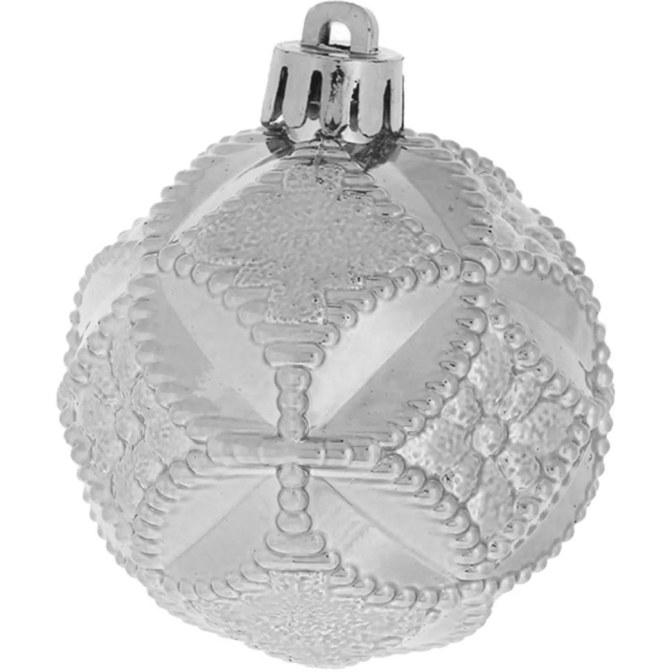 Набор шаров Украшение НГ Вензель,D6см,L11,5 W6 H17см 6шт 722913