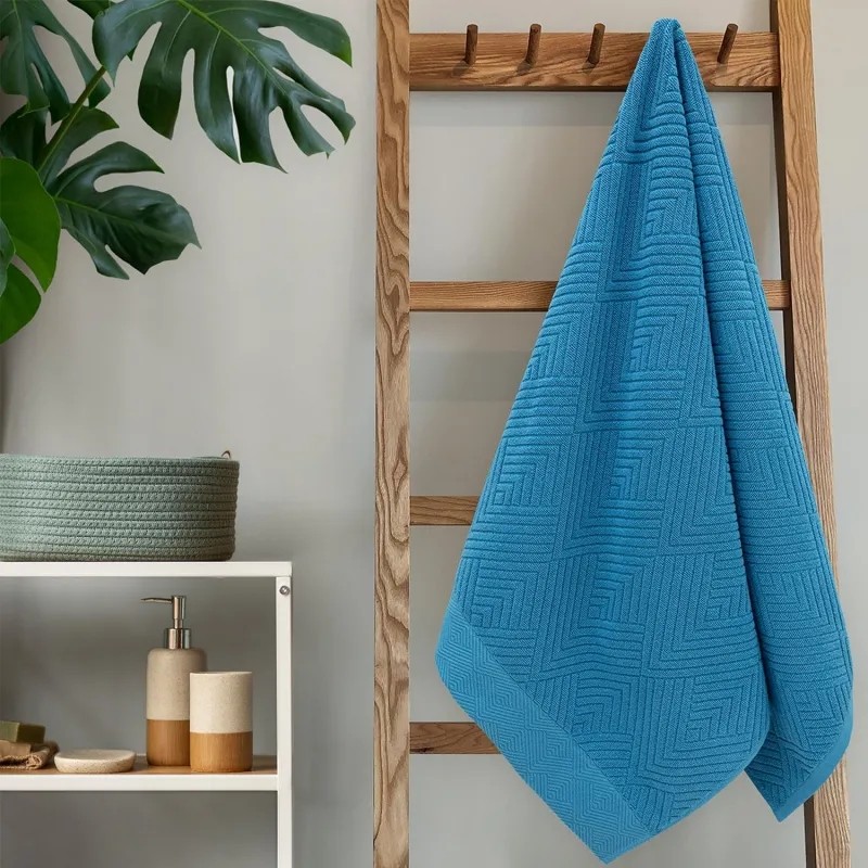 Полотенце махровое УЗБ Комфорт, L 70х130 син,160396