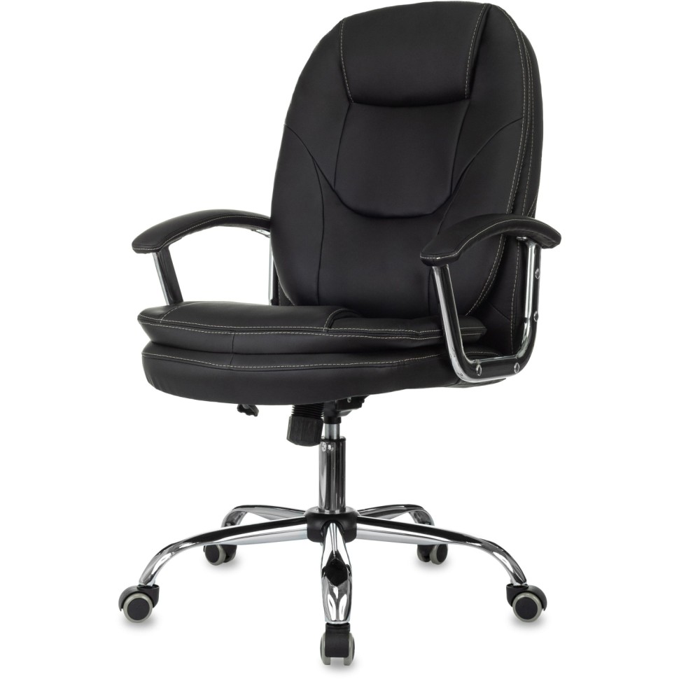 Кресло VB_Бюрократ CH-868SL черный экокожа крестов. металл хром Кресло VB_Бюрократ CH-868SL черный экокожа крестов. металл хром