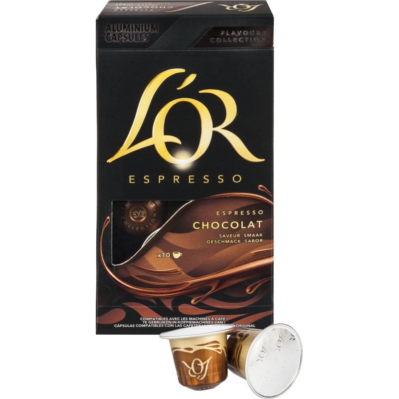 Кофе в капсулах L&#039;OR Espresso Chocolate натуральный жареный молотый 10шт/уп