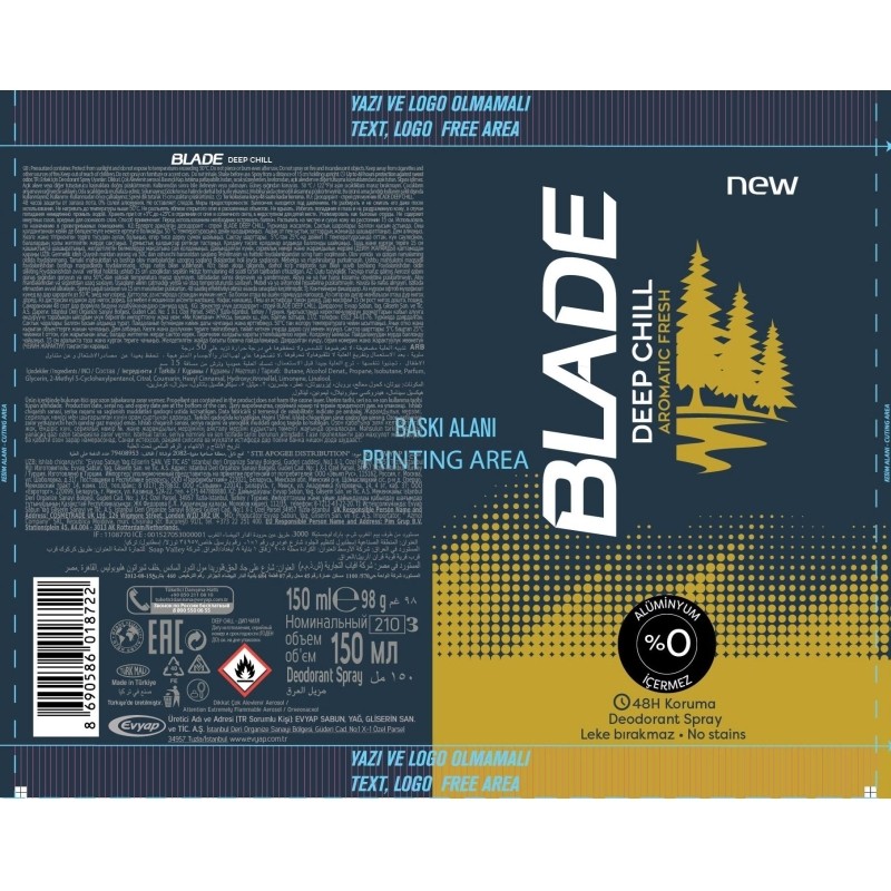 Дезодорант BLADE DEEP CHILL DEO 150ML