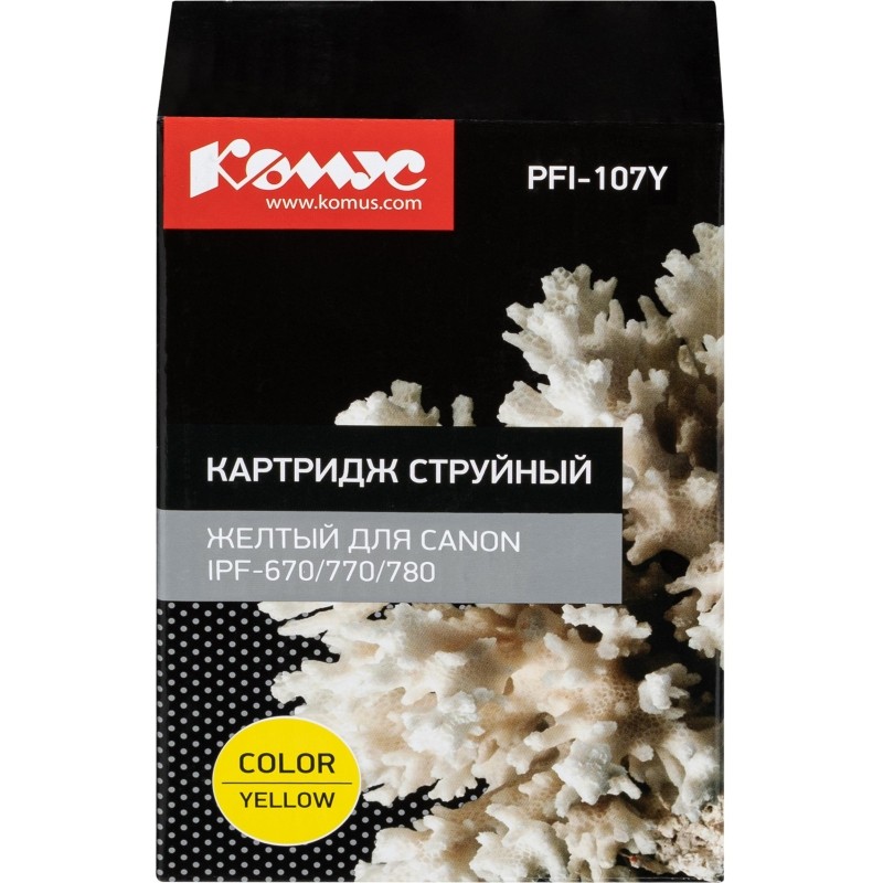 Картридж струйный Комус PFI-107Y жел. для Canon iPF-670/770/780