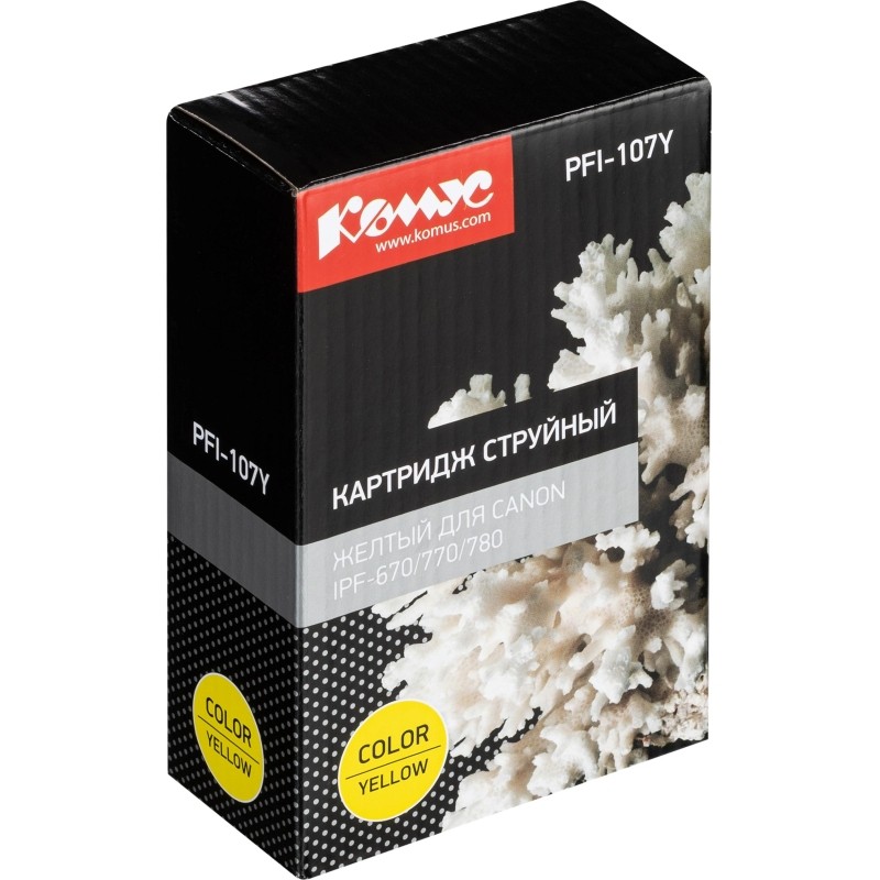 Картридж струйный Комус PFI-107Y жел. для Canon iPF-670/770/780