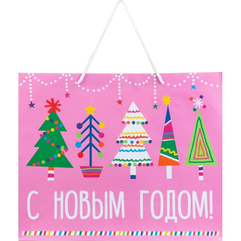 Пакет подарочный Бумажный Magic Pack НГ, 157 г/м2 / 40,6x33x16см арт.89766
