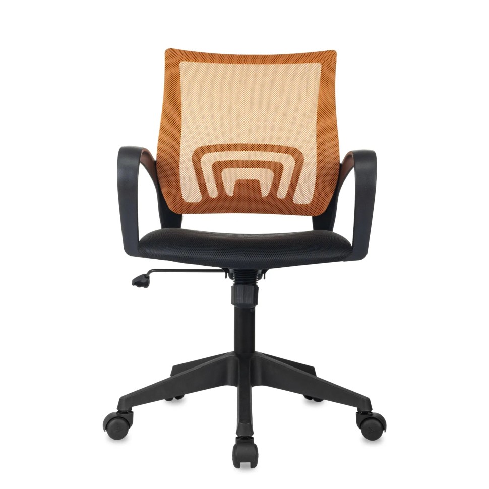 Кресло БР Комус Мебель EChair-396 сетка/ткань,оранжевый/черный,пластик