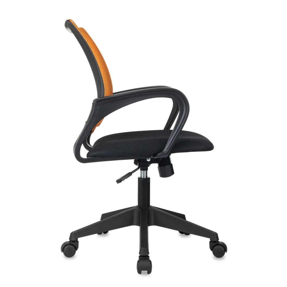 Кресло БР Комус Мебель EChair-396 сетка/ткань,оранжевый/черный,пластик