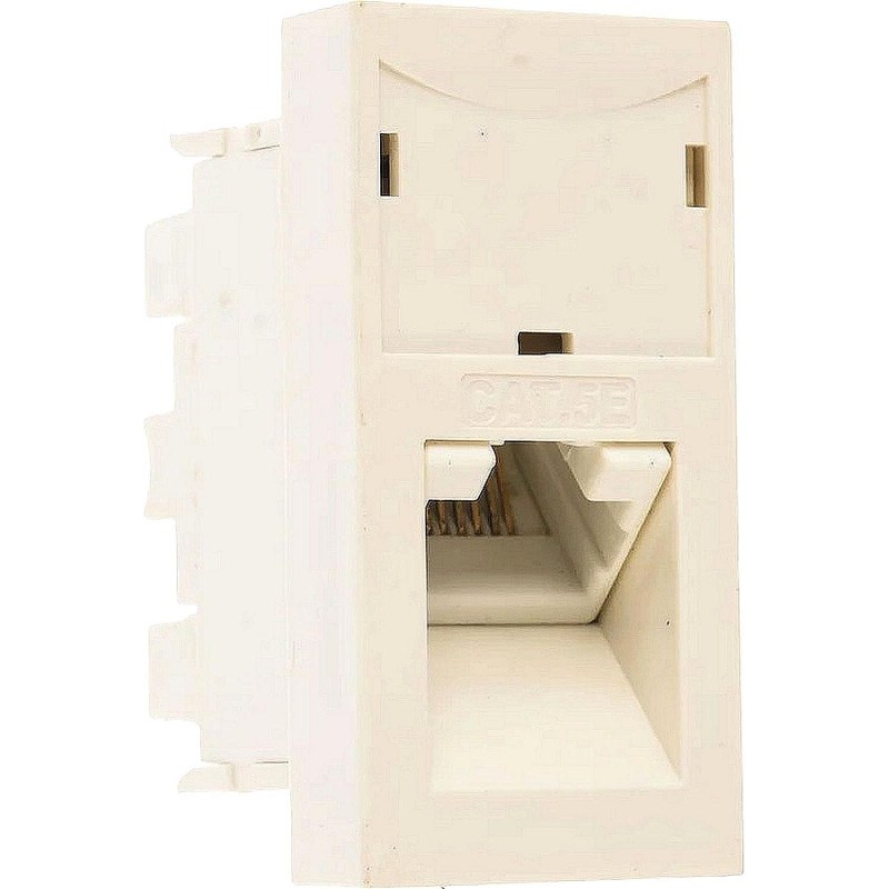 Вставка TWT TWT-SIP-RJ45/A-WH RJ-45 UTP Cat.5E, 22.5x45 мм угловая, белая