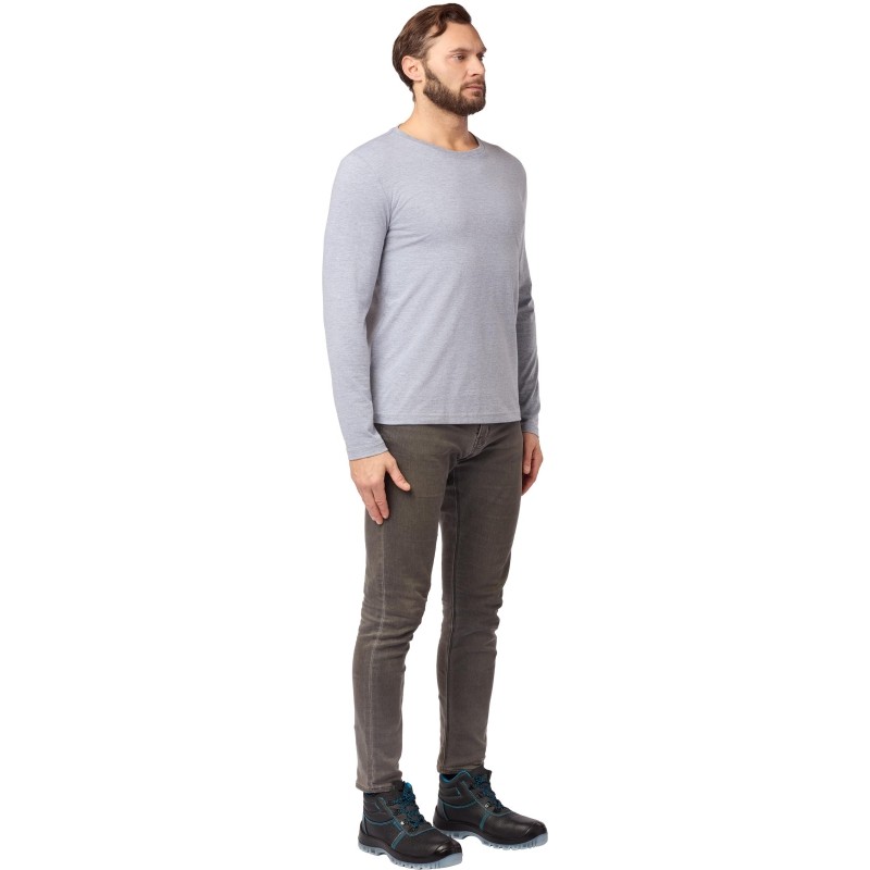 Футболка (160 г.) с длинным рукавом сер.(XXXL)