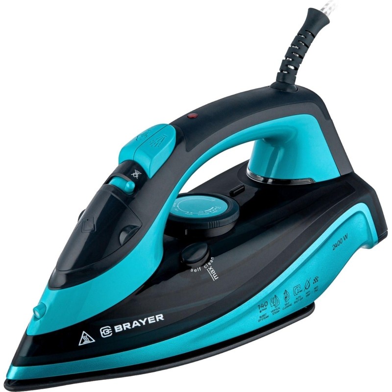 Утюг BRAYER 4019BR,2400Вт,паровой,керамич,пар140г/мин,автооткл,320мл