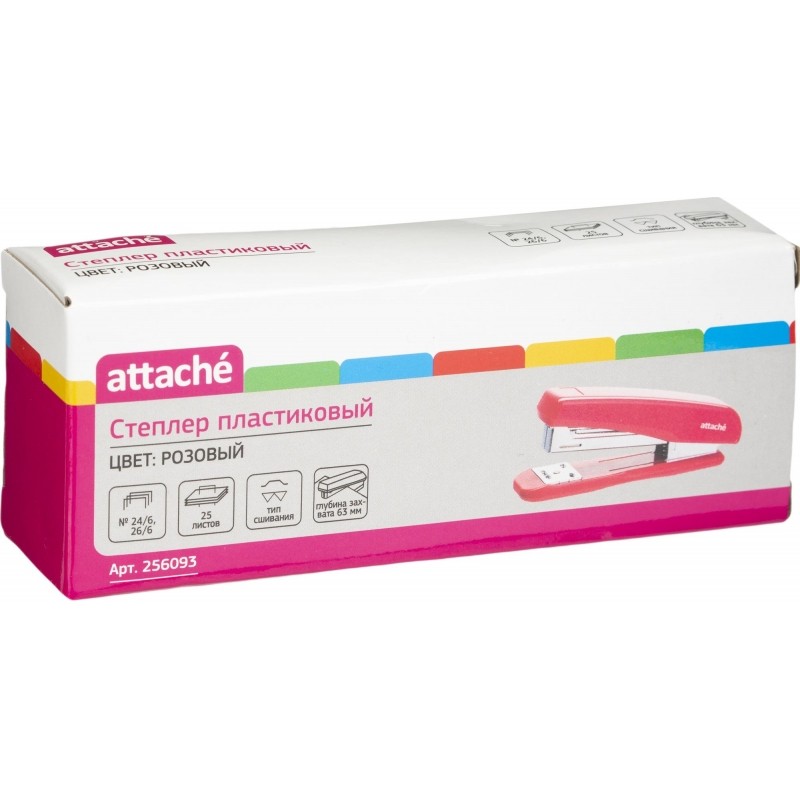 Степлер ATTACHE 8215 (N24/6&amp;26/6) до 25 лист. розовый