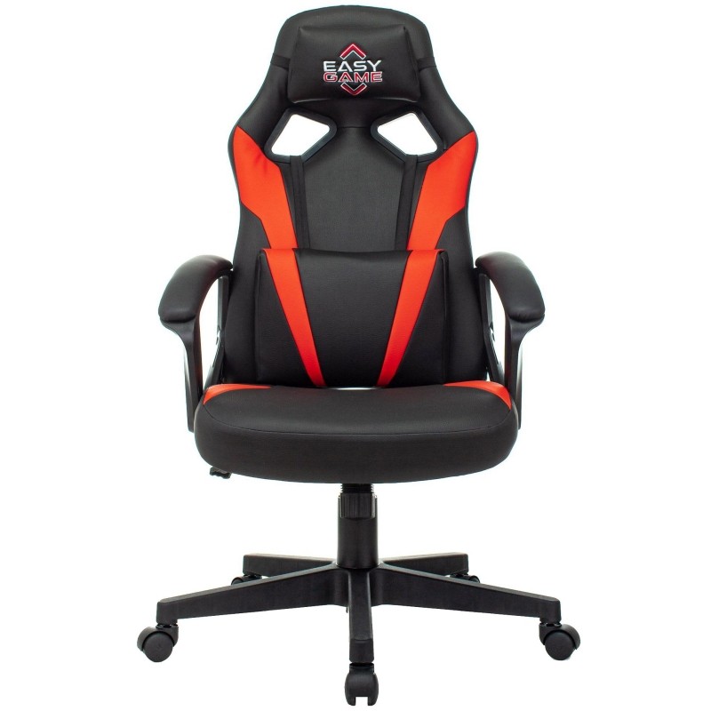 Кресло VB_Echair Easy Game-906 TPU кожзам черный/красный пластик