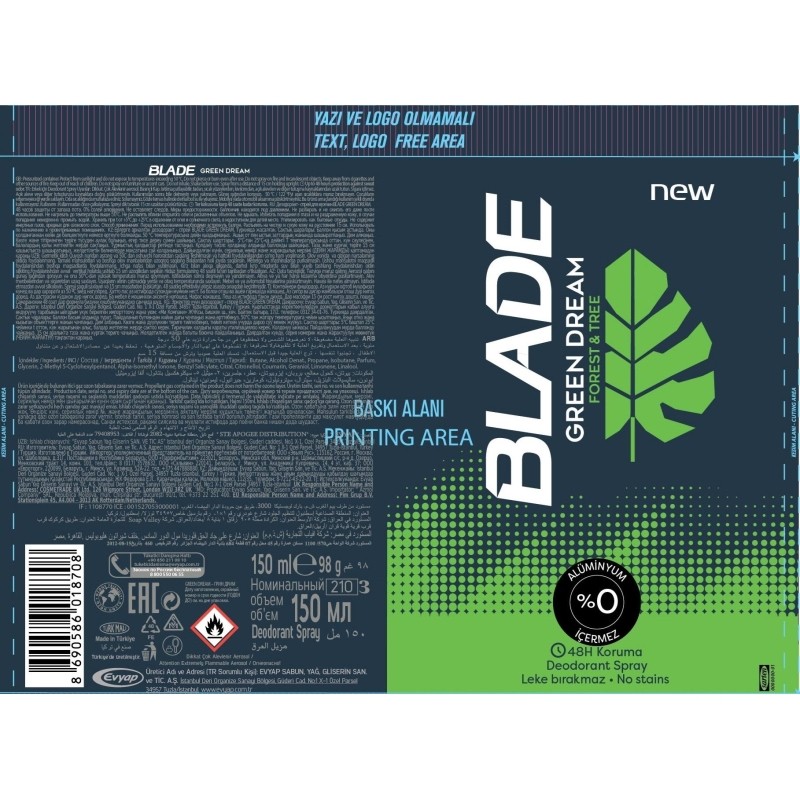 Дезодорант BLADE GREEN DREAM DEO 150ML