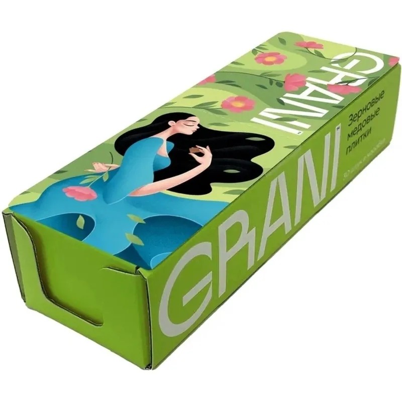 Зерновые плитки медовые GRANI с мятой GRANI 7гx30шт/уп 880713/880768