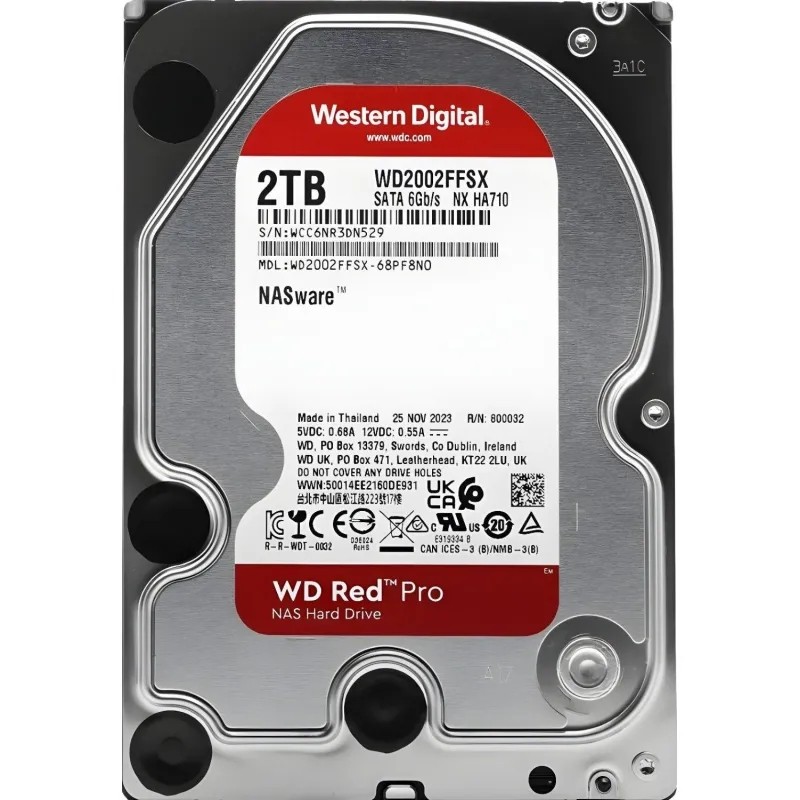 Жесткий диск WD Red Pro SATA 2Tb 3.5 NAS 7200rpm 64Mb(WD2002FFSX)