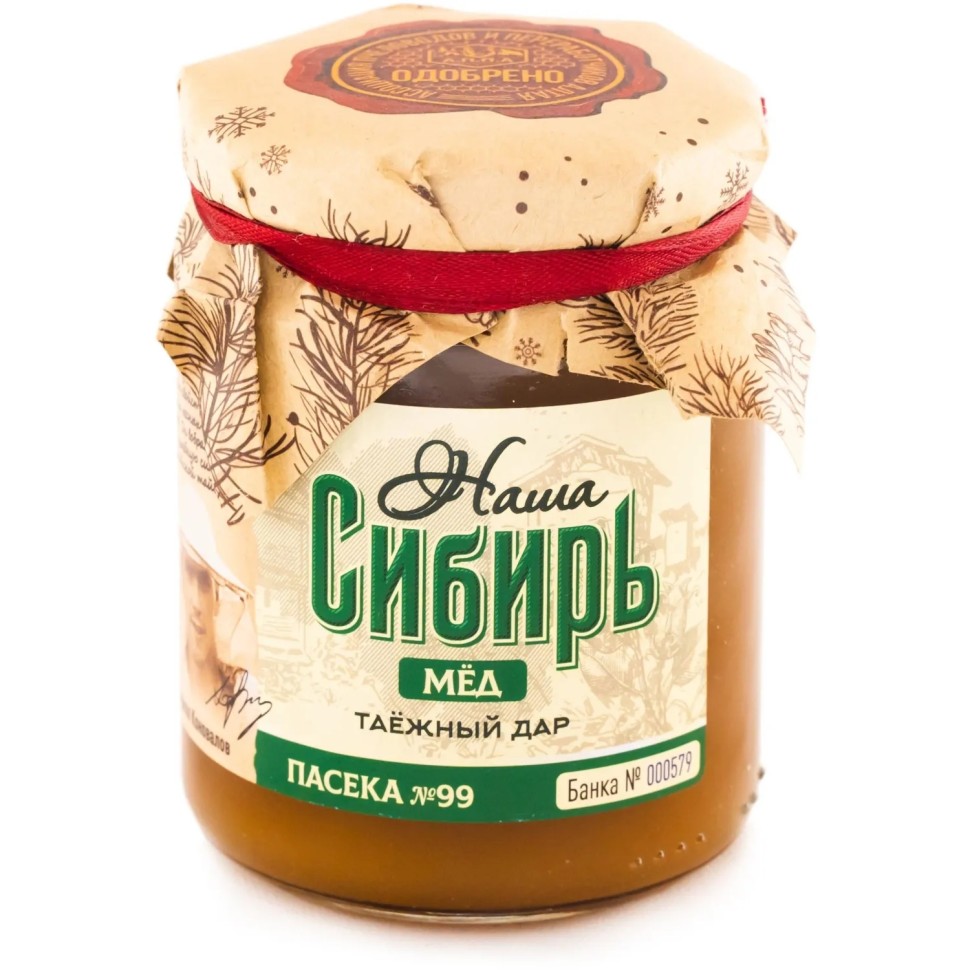 Мед в стеклянной банке 350г ТМ Наша Сибирь Таежный дар(густой) 6шт/уп, Т