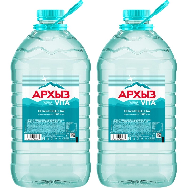 Вода минеральная Архыз без газа пэт 5л