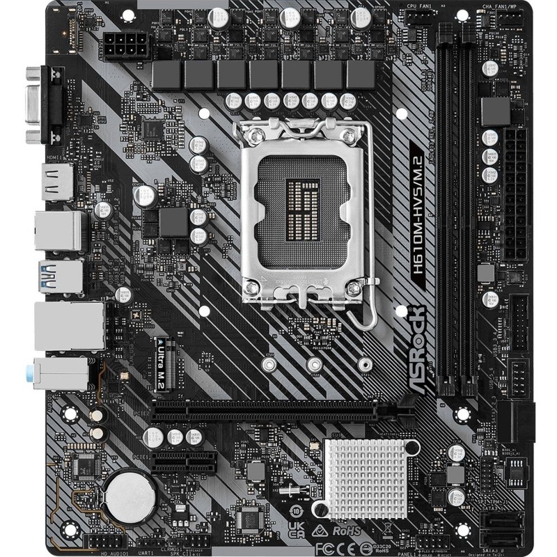 Материнская плата ASROCK H610M-HVS/M.2 R2.0, LGA1700, H610, 2xDDR4