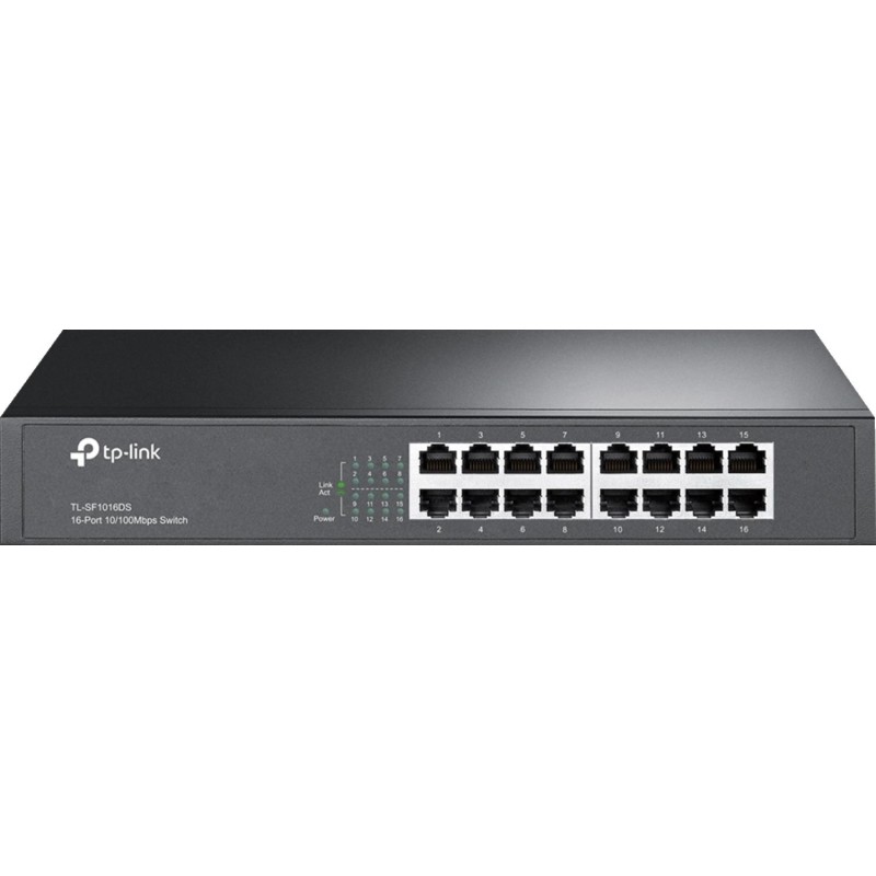 Коммутатор TP-Link TL-SF1016DS (L2) 16x100Мбит/с неуправляемый