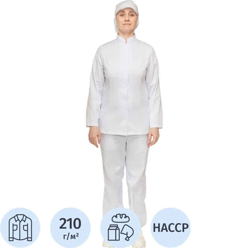 Куртка для пищевого производства жен. у17-КУ ХАССП белая (52-54)170-176