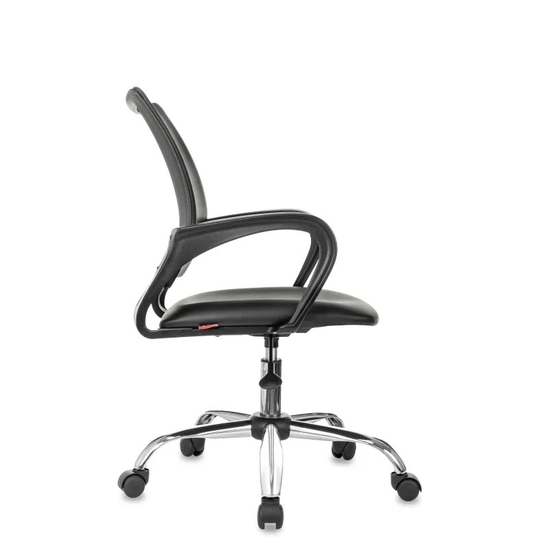Кресло БР Комус Мебель Echair 396 LT, экокожа, черный, хром