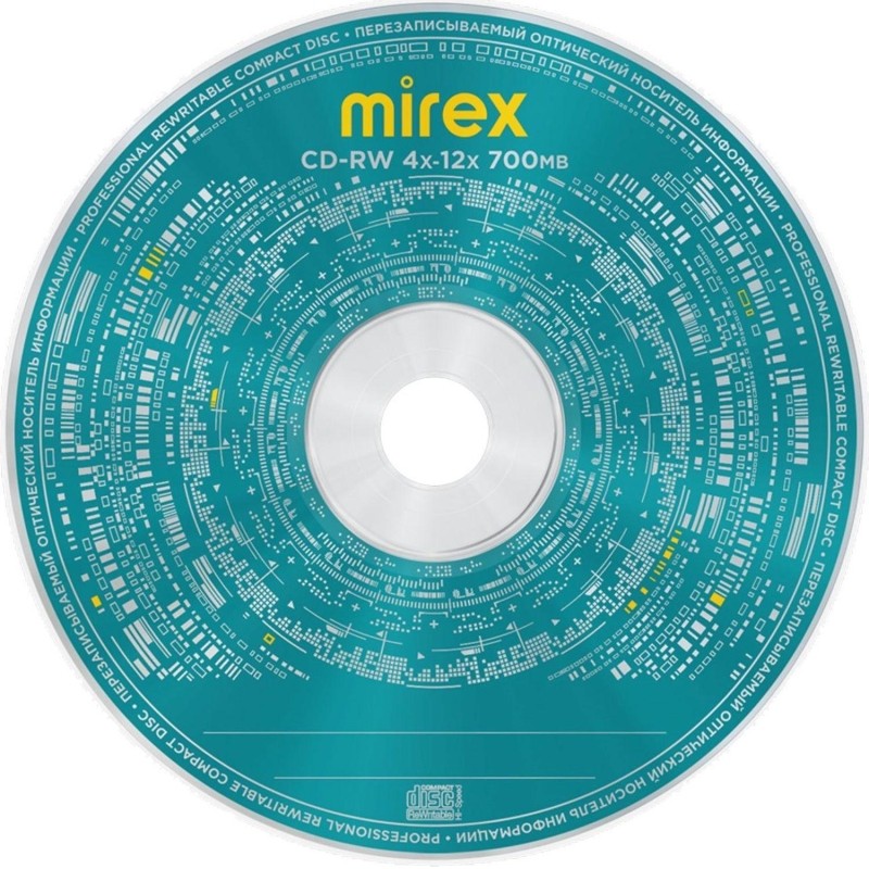 Носители информации CD-RW Mirex 700Mb/12х/Cake 50шт/уп 50/300(UL121002A8B)