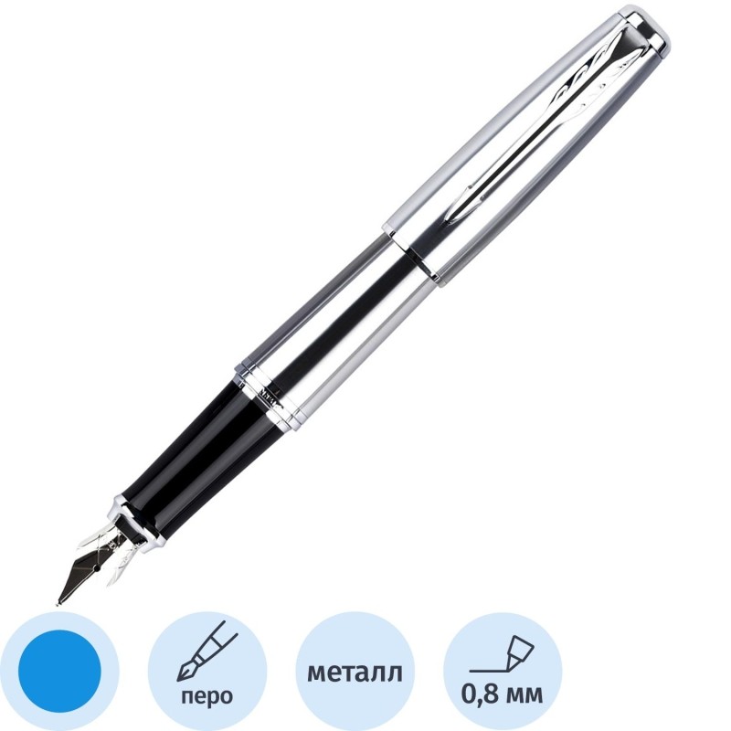 Ручка перьевая Parker Urban Metro Metallic CT син, 0,8мм,кор 1931605