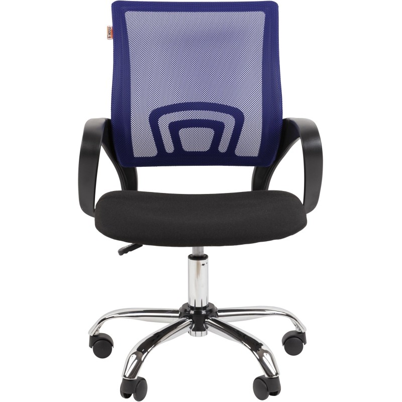 Кресло VT_EChair-304LT TC ткань черн/сетка синий, хром