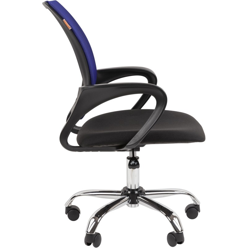 Кресло VT_EChair-304LT TC ткань черн/сетка синий, хром