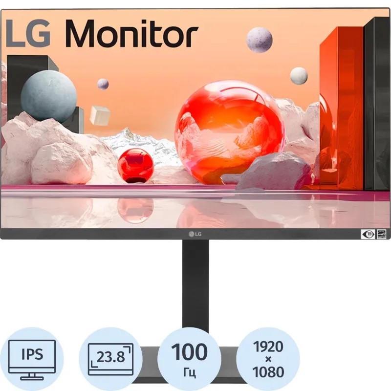 Монитор LG 23.8 24BA550-B IPS 5ms HDMI HAS Piv 250cd 100Hz VGA DP FHD
