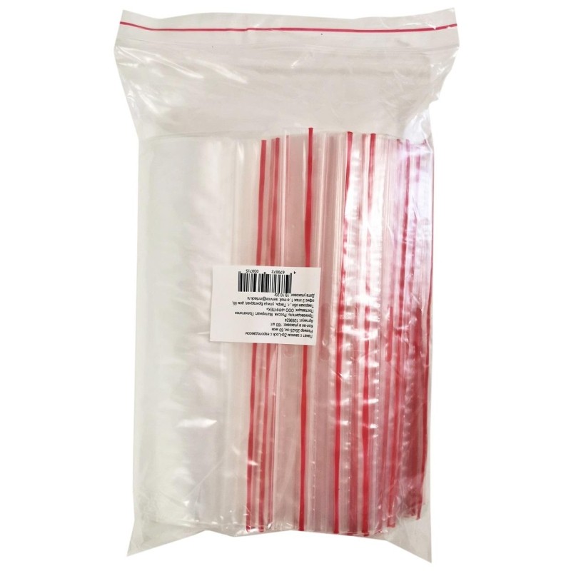 Пакет с замком (Zip Lock) с европодвесом 20 х 25 см, 60 мкм, 100 шт/уп