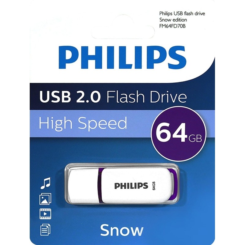 Флеш-память PHILIPS SNOW2.0 64GB, USB 2.0