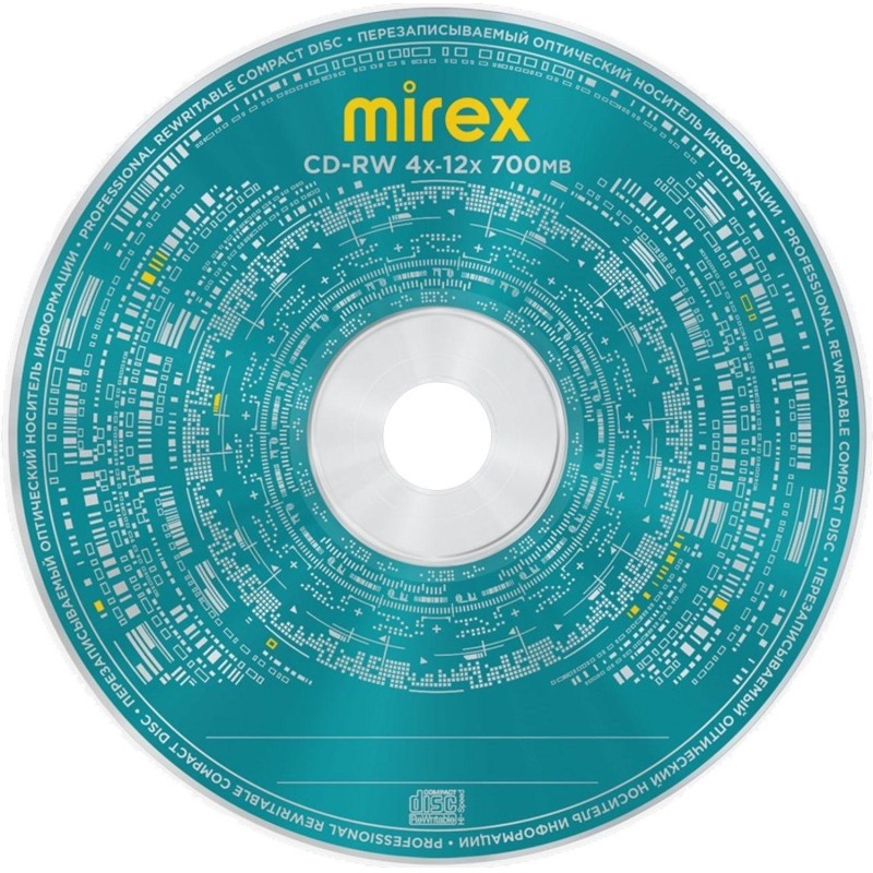 Носители информации CD-RW Mirex 700Mb 4x-12x в конверте 1/150 (UL121002A8C)