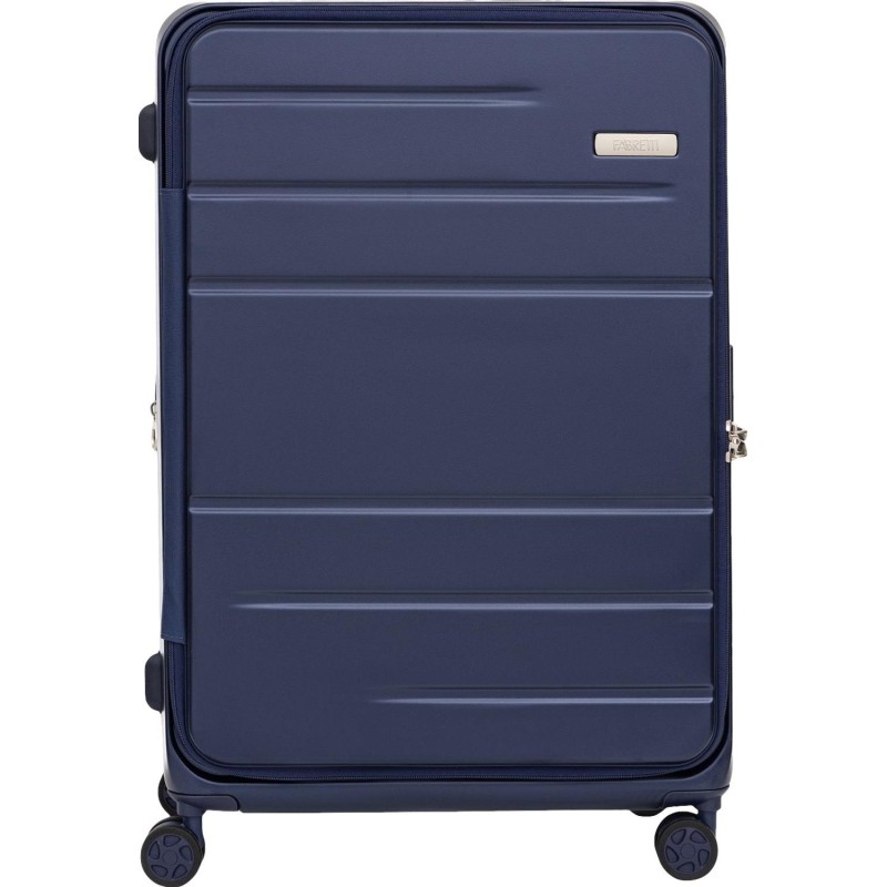 Чемодан 4-х колесный 100% поликарбонат, FABRETTI,53X78X31,синий,EN1030-28-8