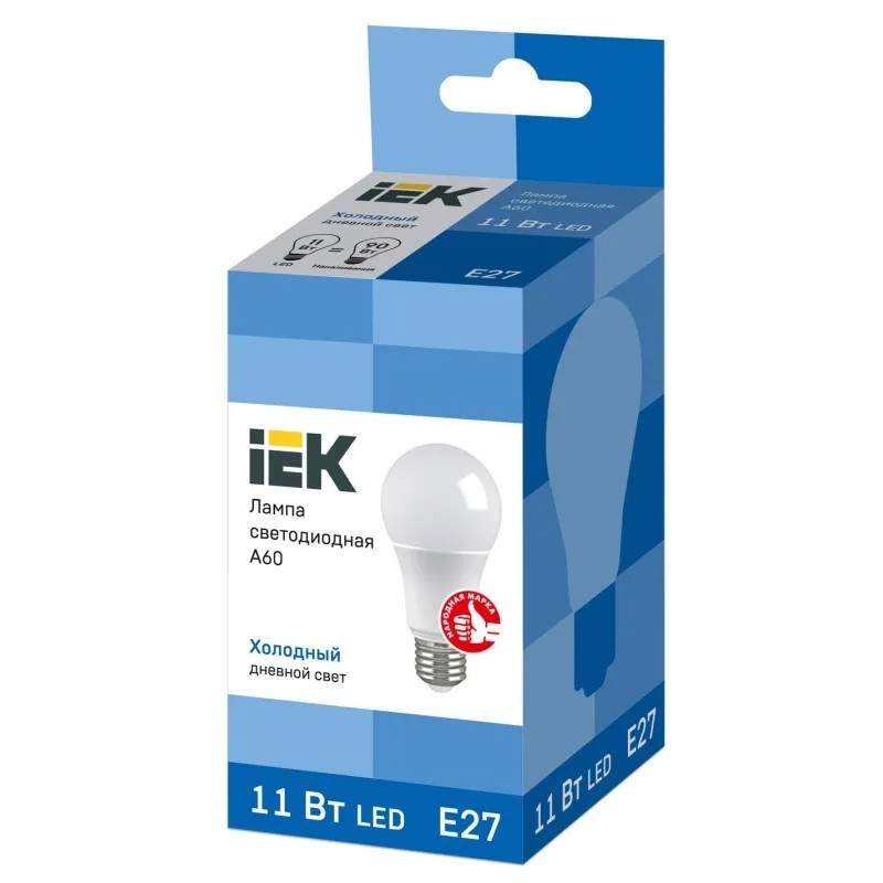 Лампа светодиодная IEK ECO A60 LLE-A60-11-230-65-E27 11Вт 230В 6500К E27
